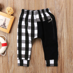 Kid Baby Boy Fashion Plaid Panty Harem Pants Trousers