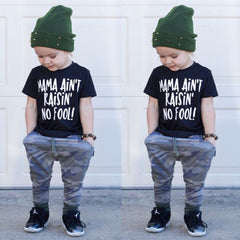 Kid Baby Boy Camouflage Summer Tracksuit Outfit 2 Pcs Sets