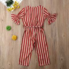 Kid Girl Stripe Jumpsuit Bodysuit Pants Jumpsuits 1-6 Years