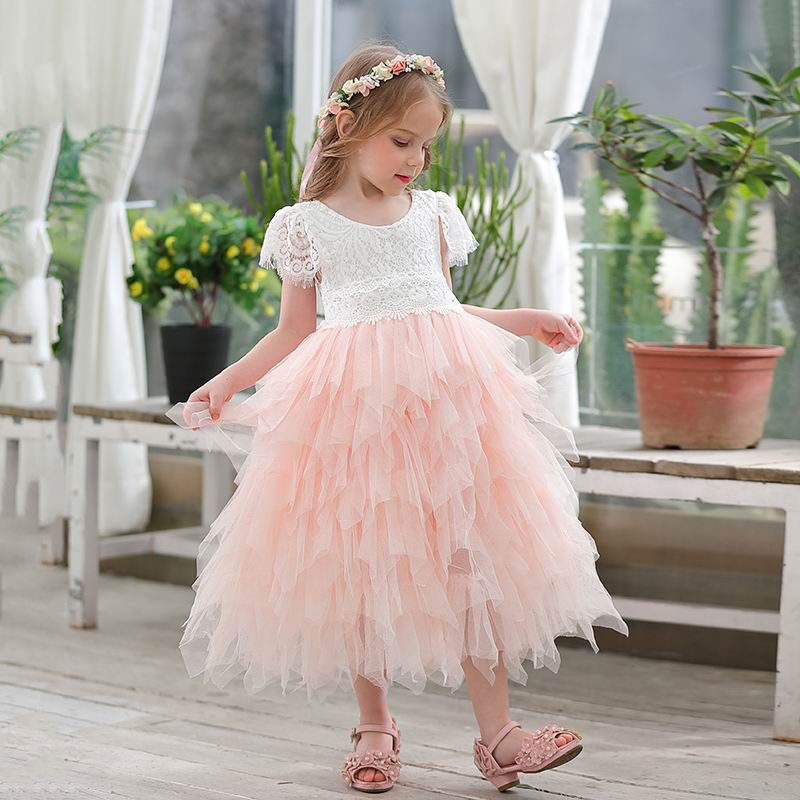 Flower Kid Baby Girl Princess Lace Birthday Fluffy Tulle Wedding Party Dress