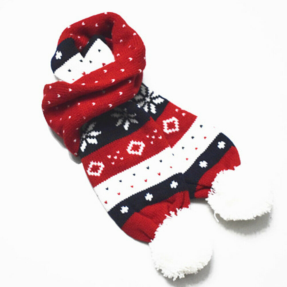 Girls Fashion Christmas Festive Winter Snow Print Warm Scarf Hats