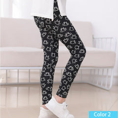 Girls Print Pants Print Flower Skinny Leggings 4-11 Years