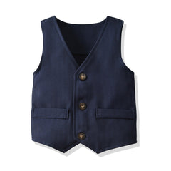 Kid Boy Long-sleeved Gentleman Bow Tie Suit 2 Pcs Set