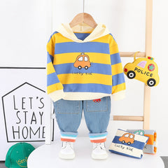 Baby Boys Cloth Stripe Casual Hooded 2Pcs/sets