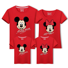 Family Matching Outfit Mickey Minnie Mouse Summer T-Shirt Tops