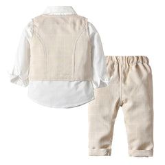 Baby Boys Cotton Suits Striped 3 PCS Long Sleeve Outfits