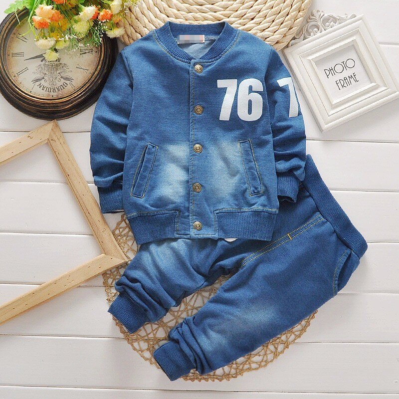 Baby Boys Set Infant Denim Casual Suit 2 Pcs