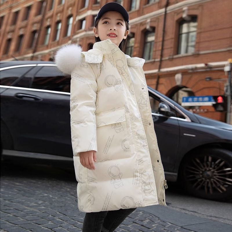 Kid Boy Girl Down Cotton Thick Cotton Long Winter Coats Jackets