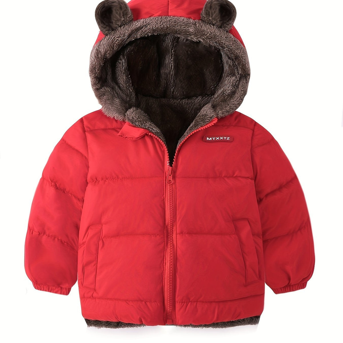 Kid Boys Girls Cute Winter Thermal Fleece Warm Long Sleeve Jacket Coat
