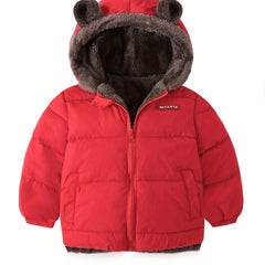 Kid Boys Girls Cute Winter Thermal Fleece Warm Long Sleeve Jacket Coat