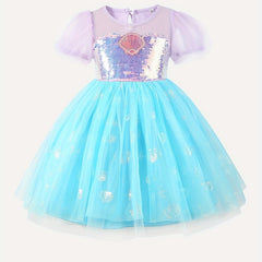 Kid Girl Short Sleeve Summer Party Birthday Wedding Special Dresses