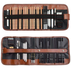 29Pcs Sketch Pencil Set Portable Outdoor Travel Sketching Kit