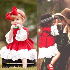Girl  Party Lace Christmas Dress With Headband