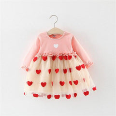 Baby Girl Valentine Love Heart Flower Dress