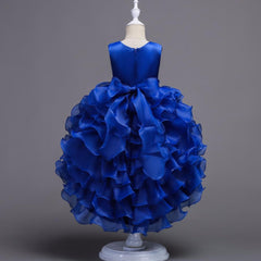 Girls Little Mermaid Fluffy Floral Birthday Party Graduation Prom Dresses