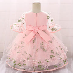 Baby Girl Embroidery Half Sleeve Spring Autumn Birthday Dresses