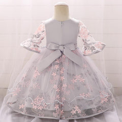 Baby Girl Embroidery Half Sleeve Spring Autumn Birthday Dresses